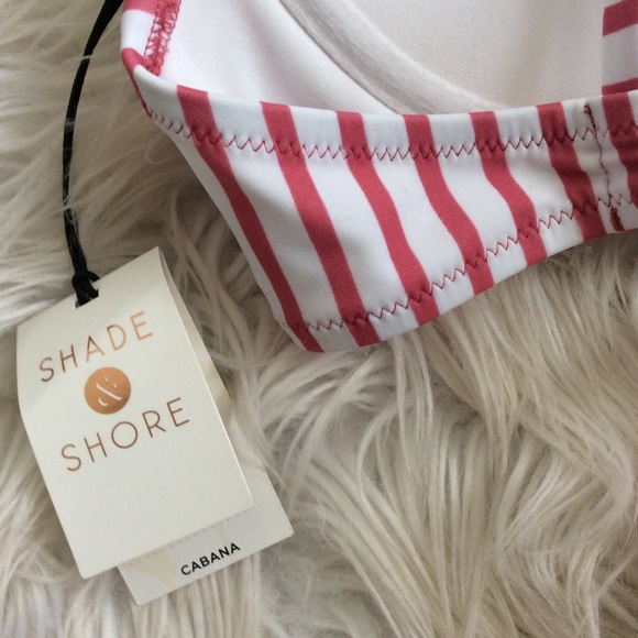 🎈SALE🎈NWT Shade & Shore Striped Bikini Top - Picture 6 of 8